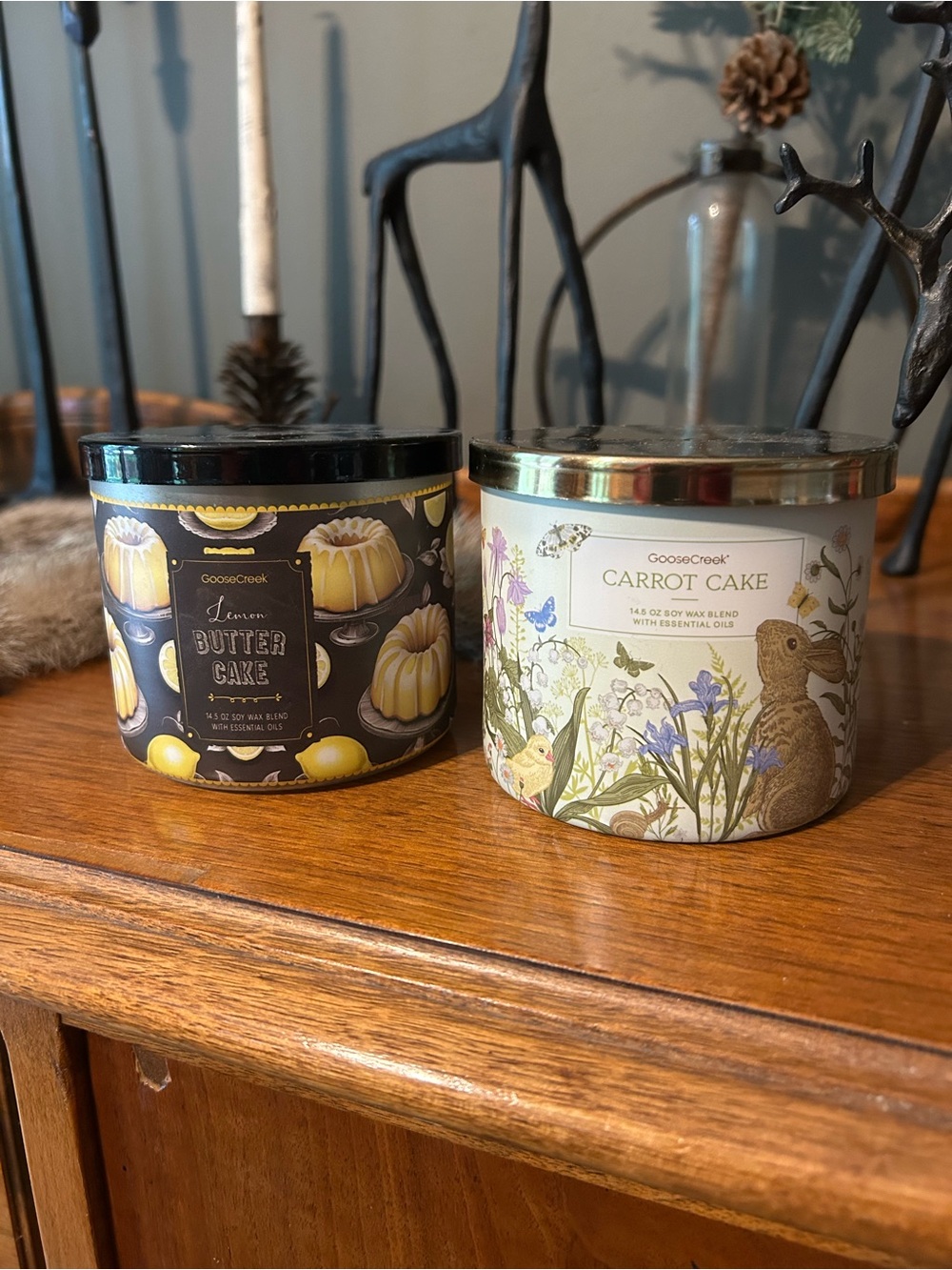 NWT Goose Creek Lemon Butter Cake & Carrot Cake three wick candles